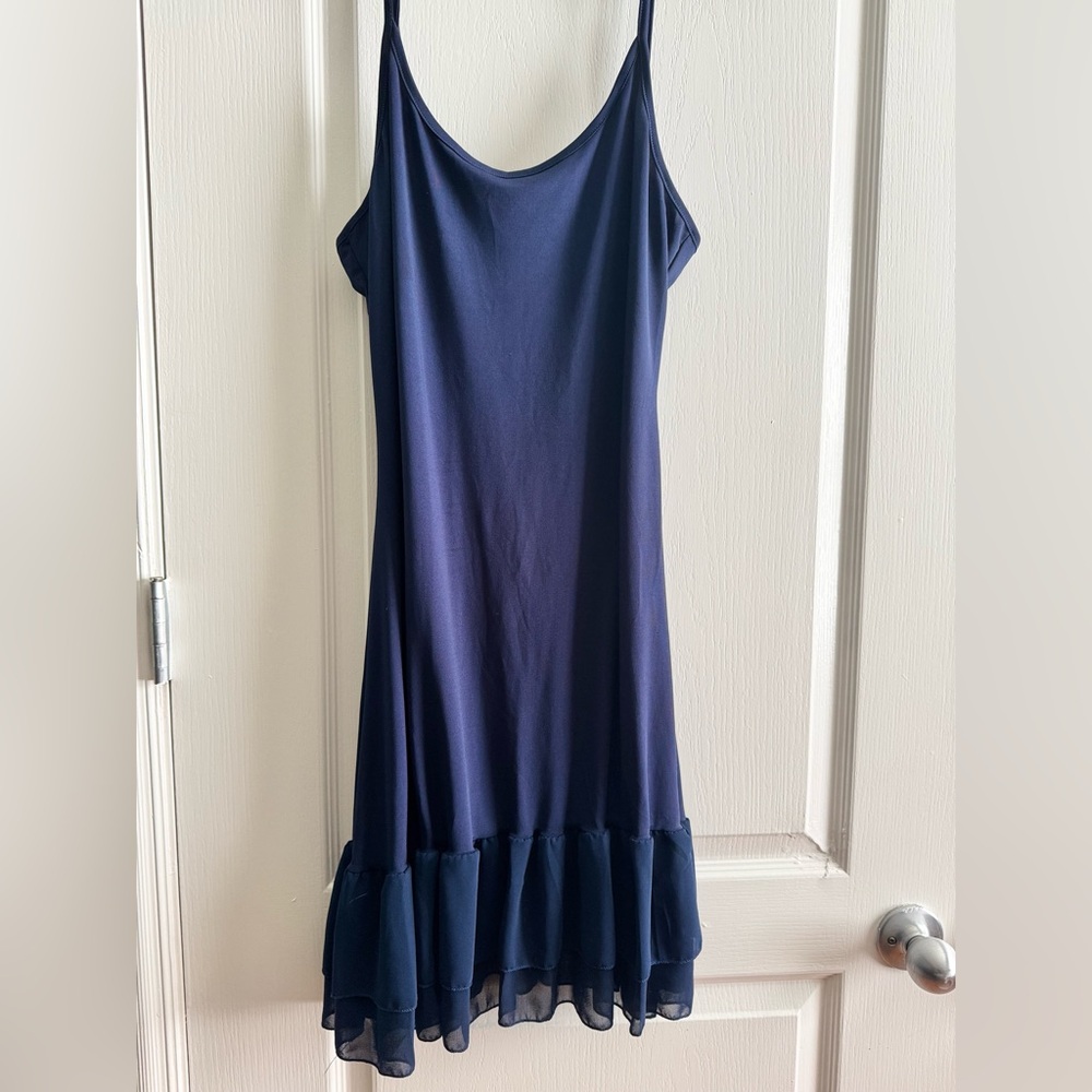 🌵Layering Navy Blue Ruffle Tulle Slip Dress